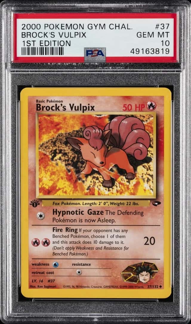 2000 POKEMON GYM CHALLENGE 1ST EDITION #37 BROCK'S VULPIX PSA 10