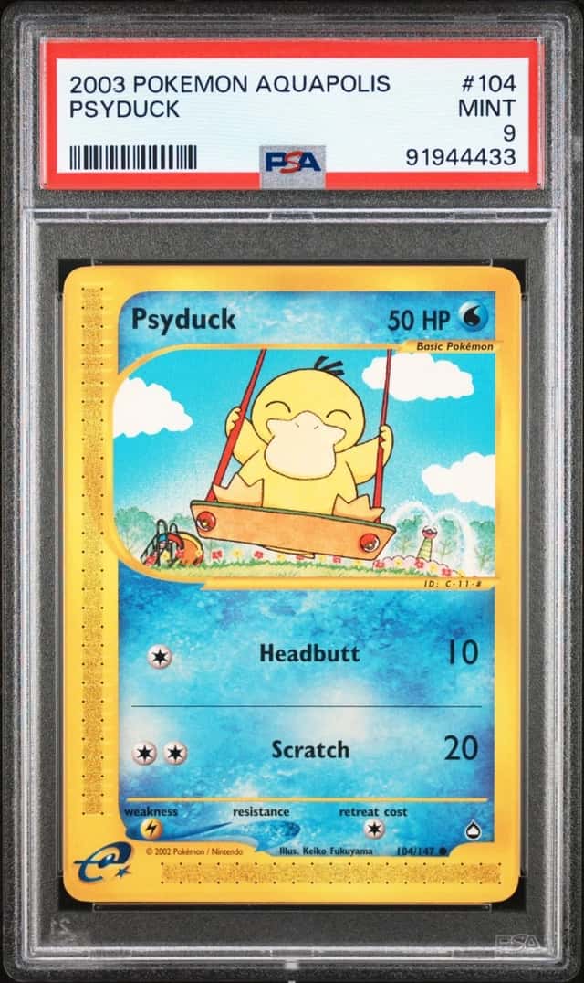 2003 POKEMON AQUAPOLIS #104 PSYDUCK PSA 9