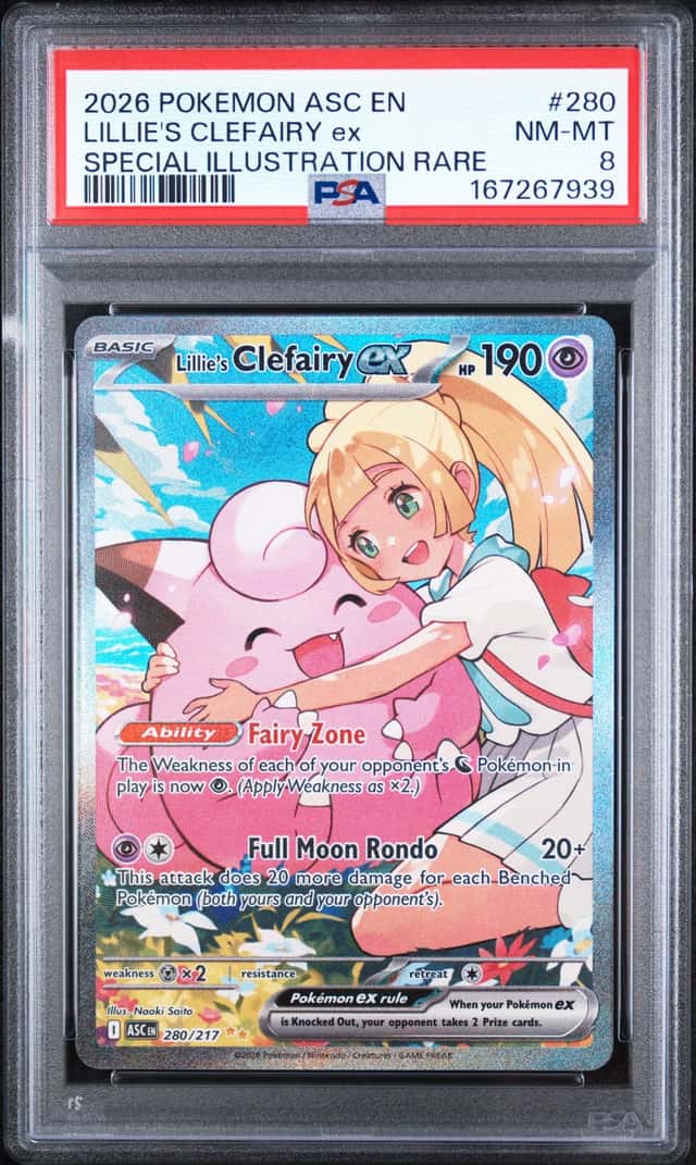 Lillie's Clefairy ex 280/217 ASC EN Special Illustration Rare Holo PSA 8 2026