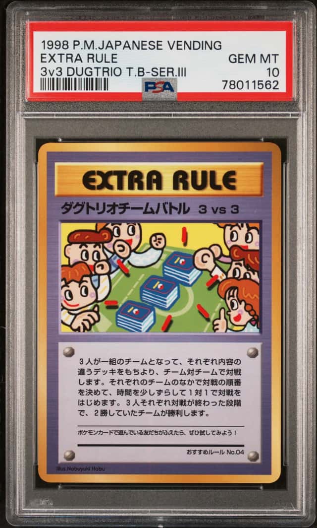 1998 Pokemon Japanese Vending Extra Rule 3v3 Dugtrio TB Series III PSA 10
