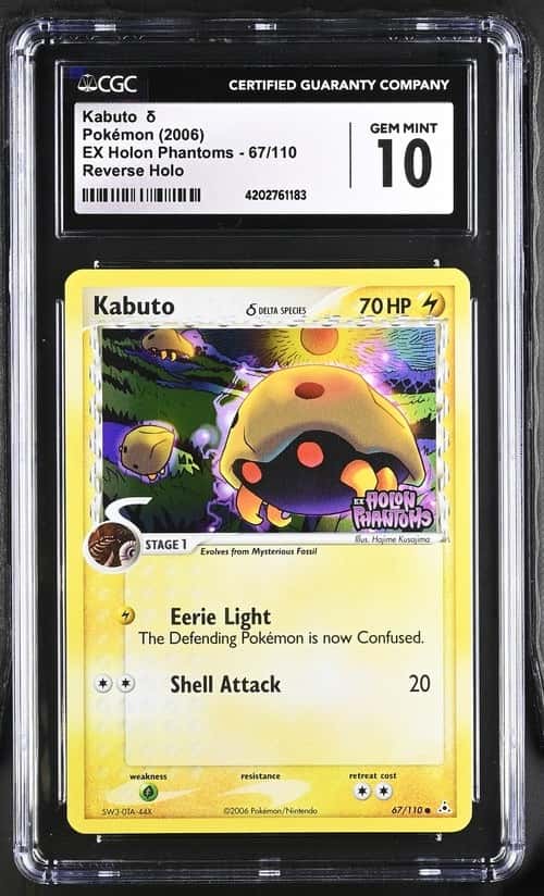2006 Pokémon Kabuto δ Reverse Holo EX Holon Phantoms #67/110 CGC 10