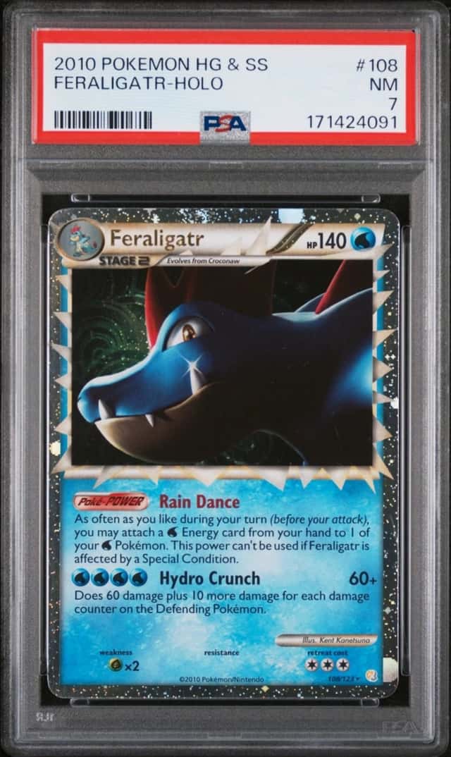 2010 POKEMON HEARTGOLD & SOULSILVER #108 FERALIGATR-HOLO PSA 7