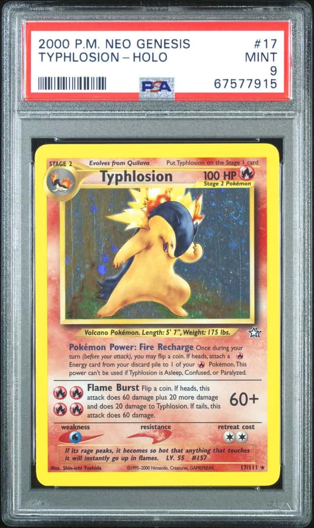 Nintendo 2000 Pokemon Neo Genesis Typhlosion Holo 17/111 PSA 9 