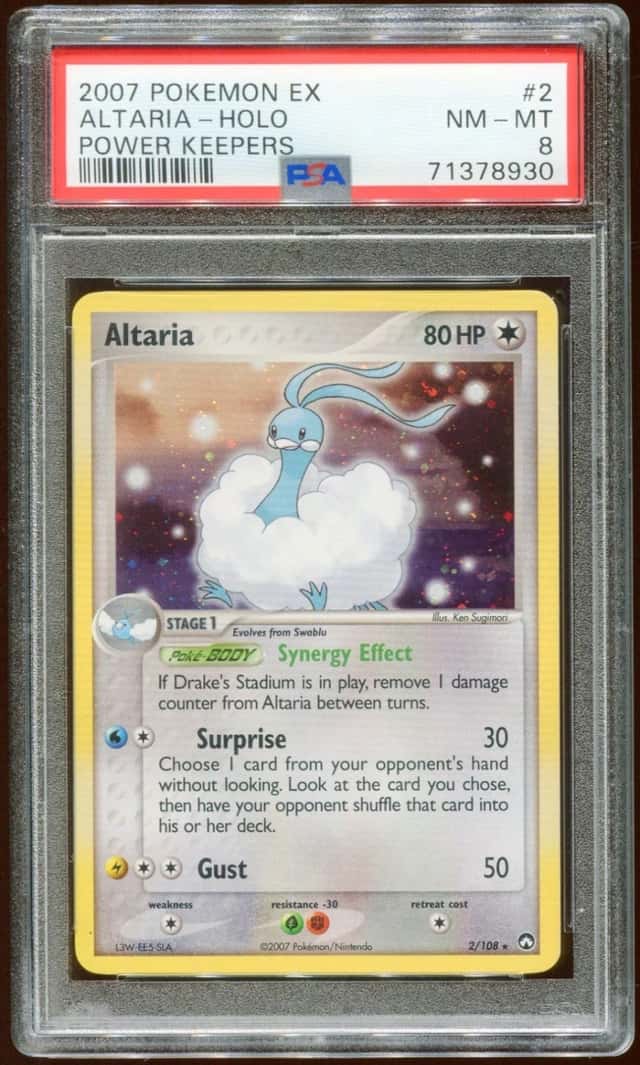 2007 POKEMON EX POWER KEEPERS ALTARIA #2/108 RARE HOLO FOIL PSA 8 E10