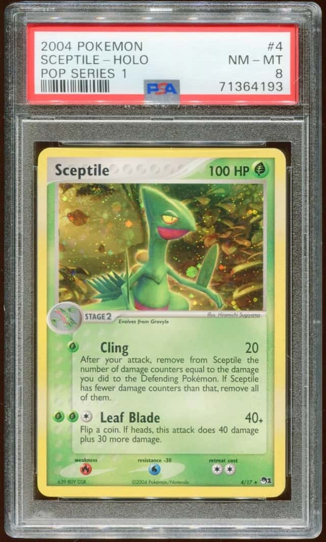 2004 POKEMON POP SERIES 1 SCEPTILE #4/17 RARE PROMO HOLO FOIL PSA 8 E10