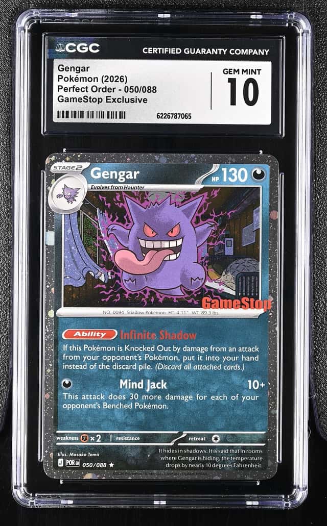 Gengar #050 📍GAMESTOP STAMP CGC 10 Gem Mint Perfect Order Pokemon