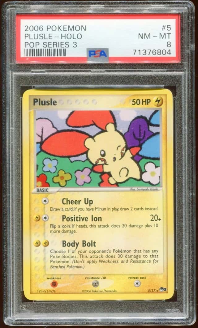 2006 POKEMON POP SERIES 3 PLUSLE #5/17 RARE PROMO HOLO FOIL PSA 8 E10