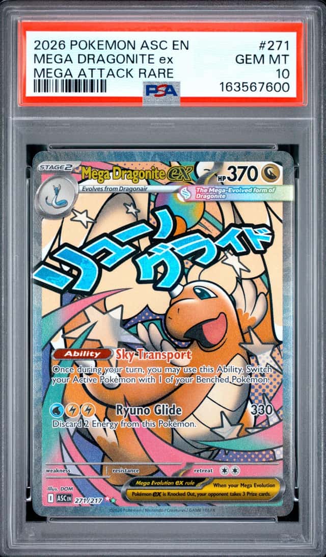 2026 POKEMON ASC EN-ASCENDED HEROES MEGA ATTACK RARE MEGA DRAGONITE EX PSA 10