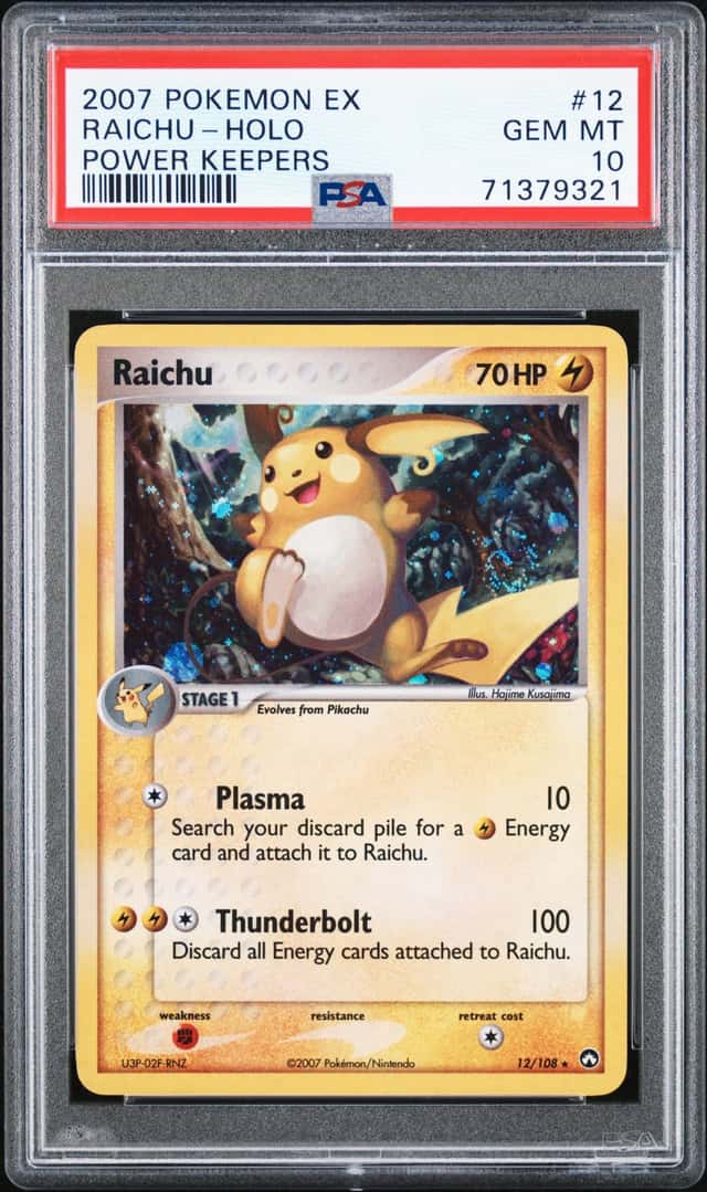 2007 Pokemon EX Power Keepers Holo #12 Raichu - PSA GEM MT 10