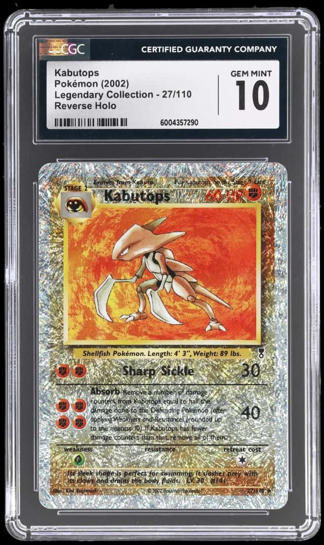 2002 Pokemon Legendary Collection Reverse Holo Kabutops #27