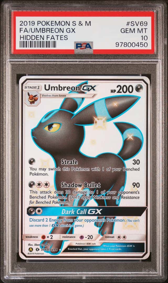 2019 Pokemon Sun and Moon Hidden Fates Shiny Vault Umbreon Gx #SV69