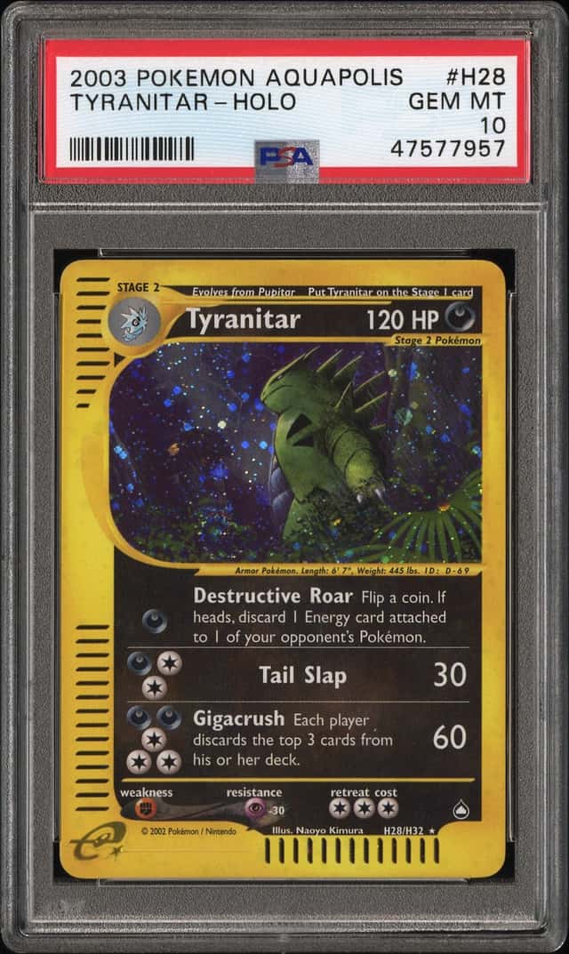 2003 Pokemon Aquapolis Holo Tyranitar #H28