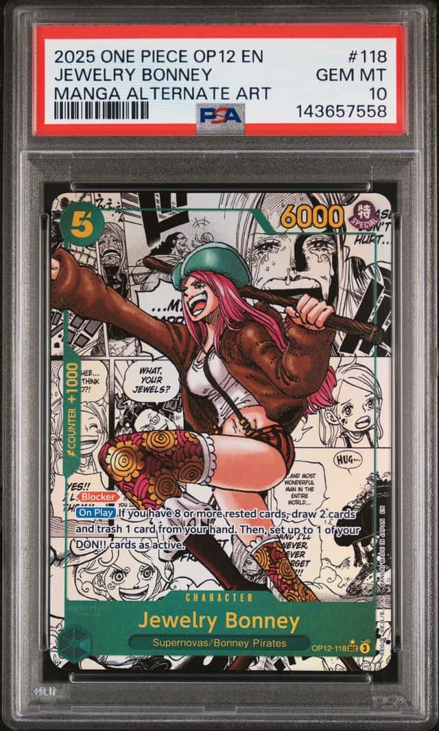 One Piece Jewelry Bonney Manga Alternate Art OP12-118 PSA 10 Gem