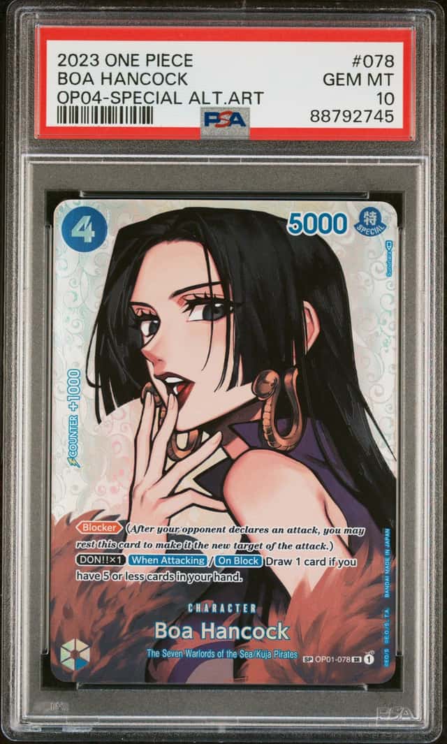 2023 One Piece Kingdoms Of Intrigue Boa Hancock Special Alt Art #OP01-078 PSA 10