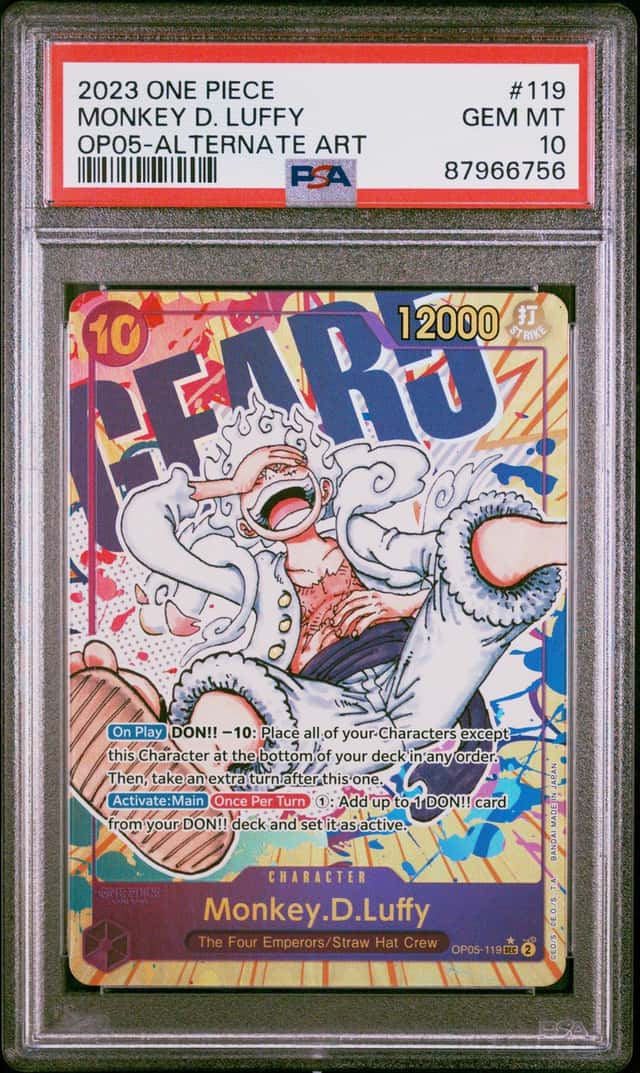 Bandai 2023 One Piece Monkey D. Luffy OP05-119 Gear 5 Alt Art Holo PSA 10 
