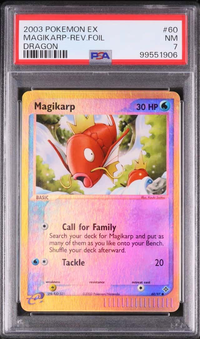 2003 Pokemon Magikarp Common Mirror EX Dragon #60 PSA 7
