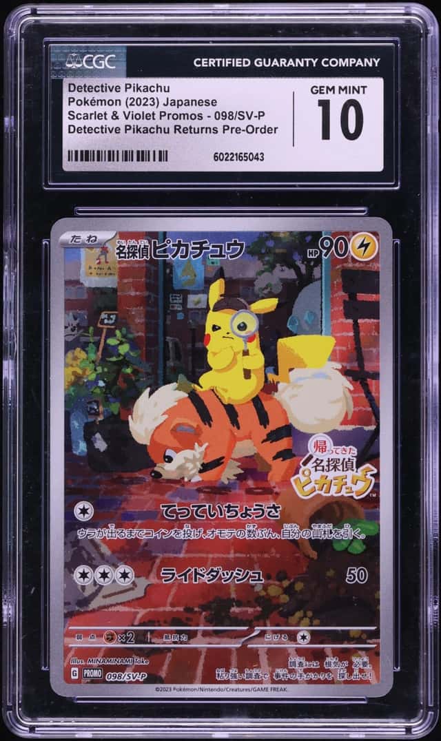2023 Pokemon Japanese Scarlet & Violet Promo Pre Order Full Art Detective Pikachu #98 CGC 10