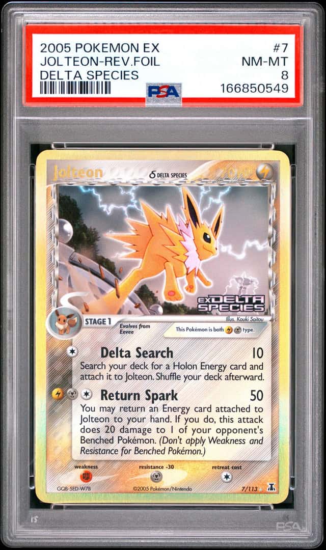 2005 Pokemon EX Delta Species Reverse Holo Jolteon #7 PSA 8 NM-MT