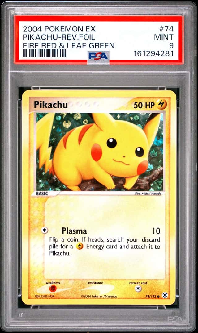 2004 Pokemon EX FireRed & LeafGreen Reverse Holo Pikachu #74 PSA 9 MINT