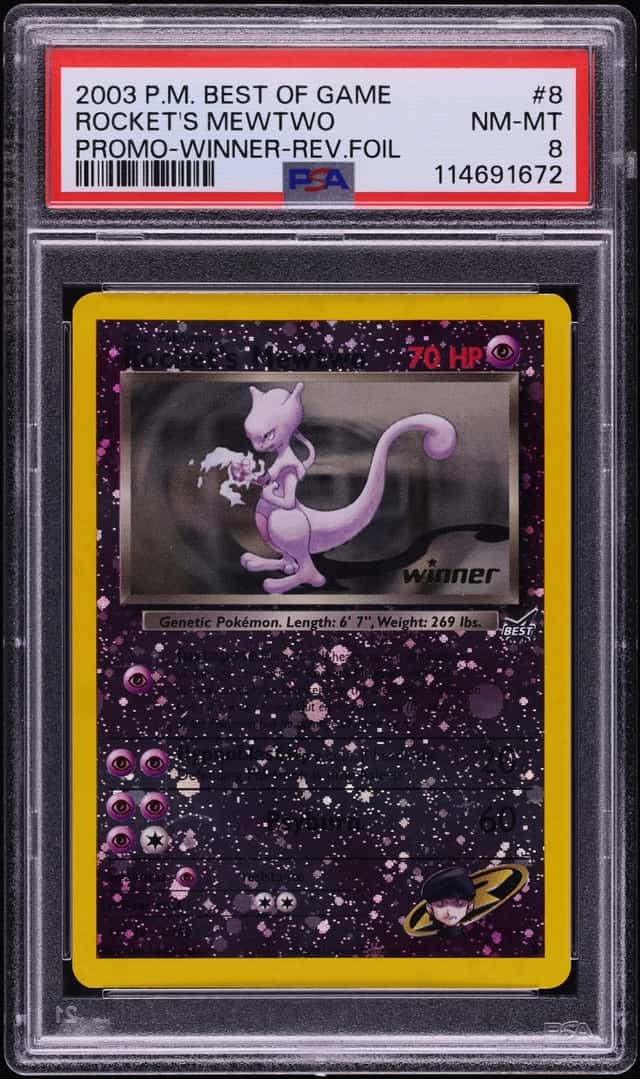 2003 Pokemon Best Of Game Promo Winner Reverse Holo Rocket's Mewtwo #8 PSA 8 NM-MT