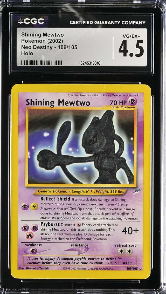 2002 Pokemon Neo Destiny Holo Shining Mewtwo #109 CGC 4.5 VGEX+