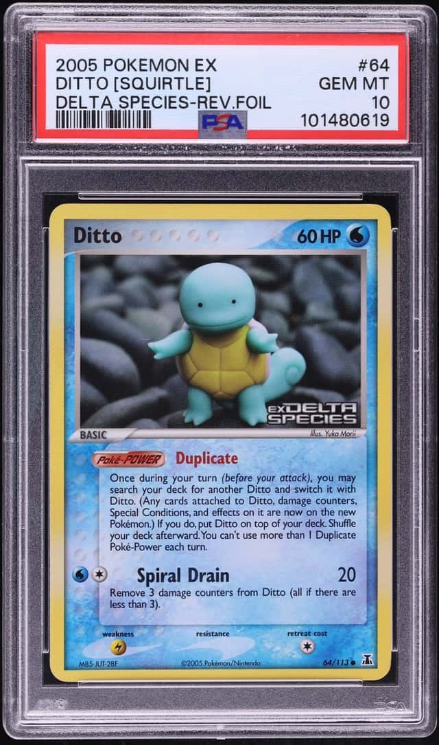 2005 Pokemon EX Delta Species Reverse Holo Ditto Squirtle #64 PSA 10 GEM MINT