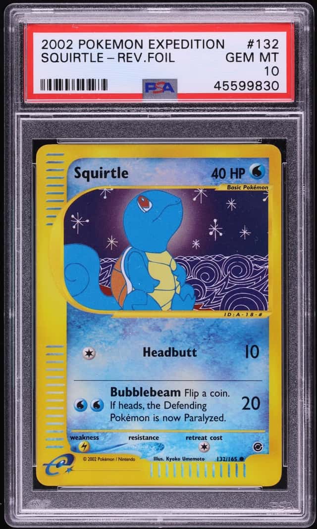 2002 Pokemon Expedition Reverse Holo Squirtle #132 PSA 10 GEM MINT