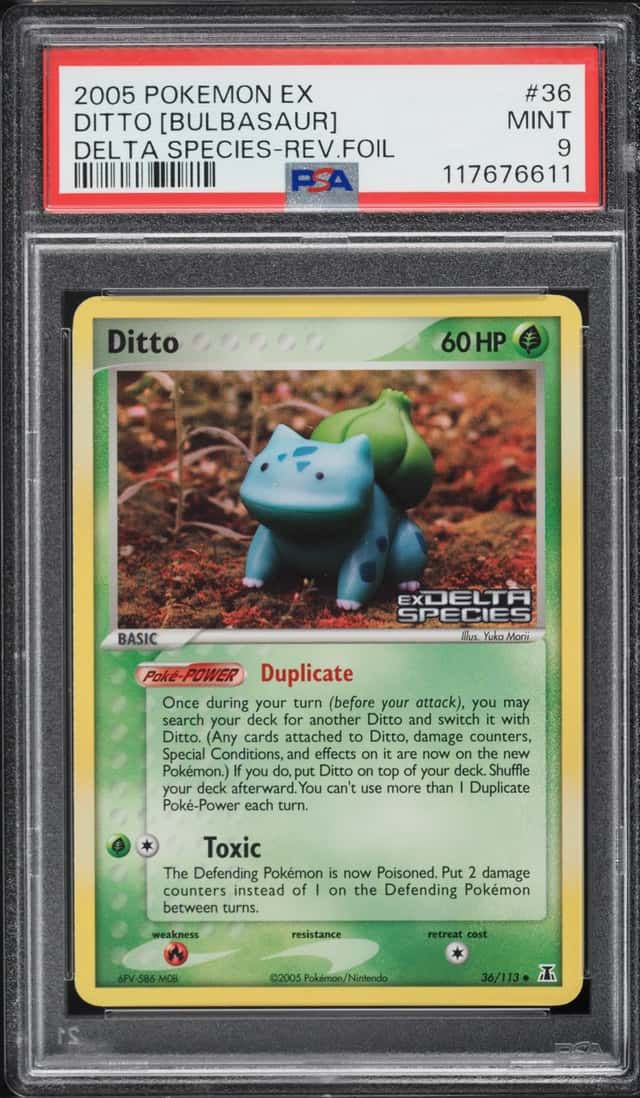 2005 Pokemon EX Delta Species Reverse Holo Ditto Bulbasaur #36 PSA 9 MINT