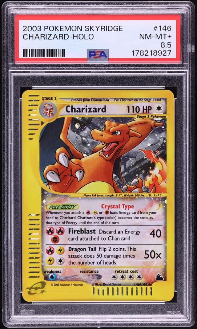 2003 Pokemon Skyridge Holo Crystal Charizard #146 PSA 8.5 NM-MT+