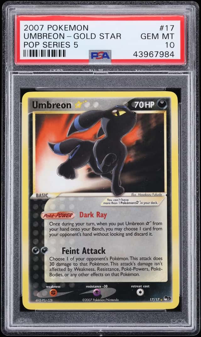 2007 Pokemon POP Series 5 Umbreon Gold Star #17 PSA 10 GEM MINT