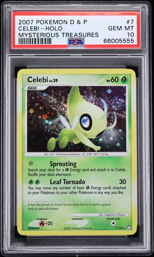 2007 Pokemon Diamond & Pearl Mysterious Treasures Holo Celebi #7 PSA 10 GEM MINT