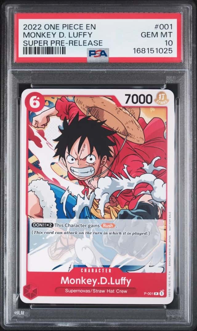 2022 ONE PIECE PROMOS SUPER PRE-RELEASE #001 MONKEY D. LUFFY PSA 10