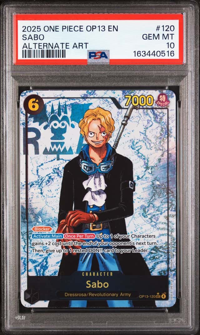 2025 One Piece Sabo Secret Rare Alt Art Alternative #OP13-120 PSA 10 GEM MINT