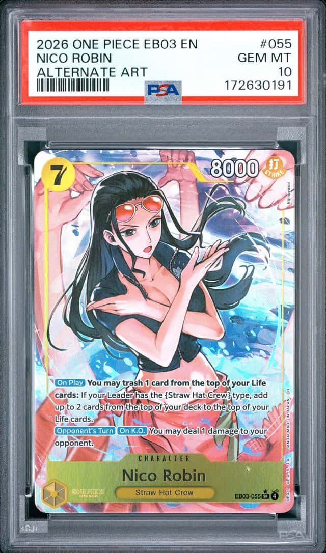 2026 ONE PIECE EB03-EXTRA BOOSTER HEROINES EDITION ALT ART NICO ROBIN PSA 10