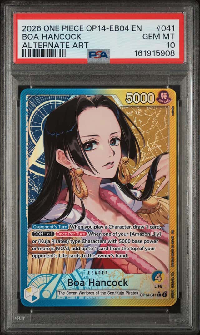 2026 One Piece Azure Sea's Seven Boa Hancock Leader Alt Art #OP14-041 PSA 10