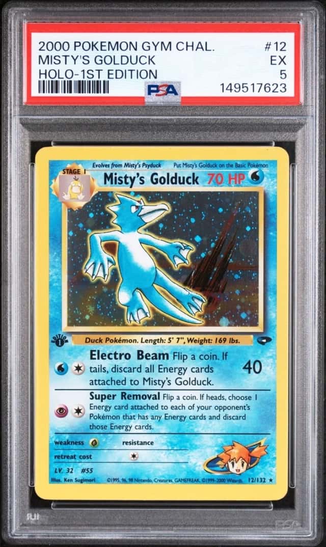 2000 Pokemon Gym Challenge 1st Edition Misty's Golduck Holo #12 PSA 5