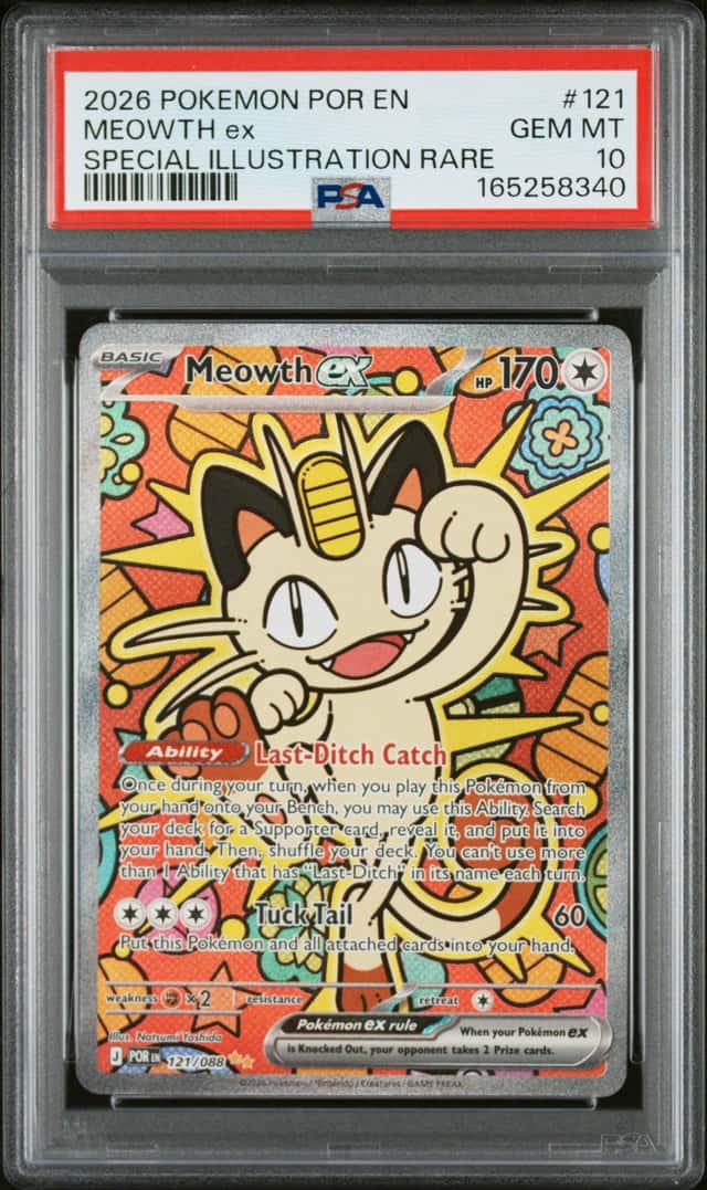 2026 Pokemon Perfect Order Meowth ex Special Illustration Rare #121/088 PSA 10