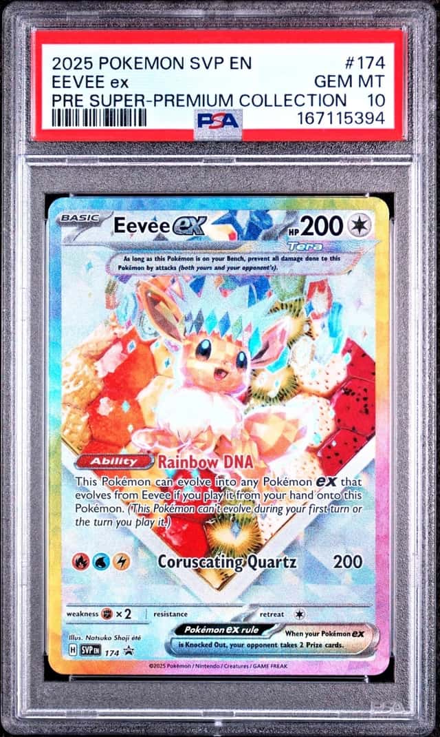 2025 POKEMON EEVEE ex PRE SUPER-PREMIUM COLL EN-SV BLACK STAR PROMO #174 PSA 10