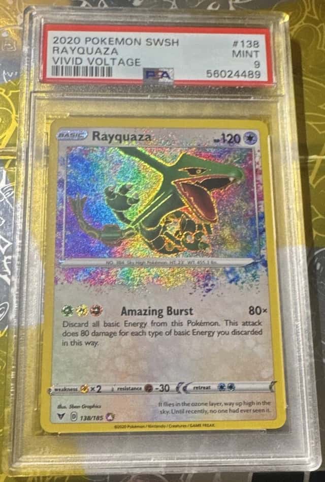 Rayquaza 138/185 Vivid Voltage Amazing Rare Holo English PSA 9