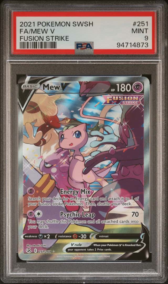 Pokemon Mew V 2021 Fusion Strike Full Art 251/264 PSA Gem Mint 9
