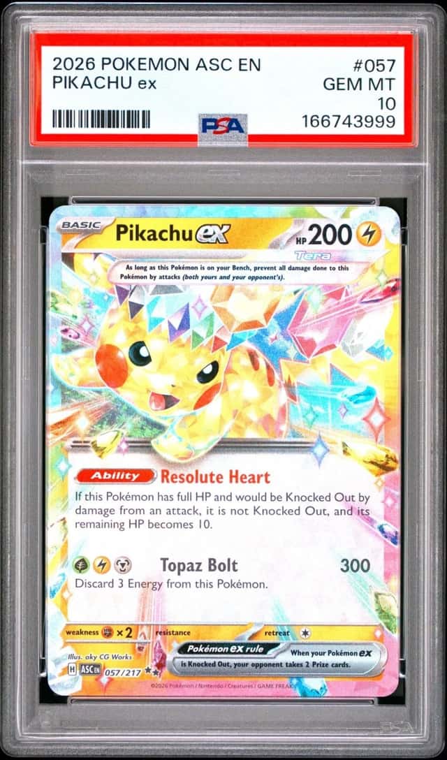 2026 POKEMON ASC EN-ASCENDED HEROES #057 PIKACHU EX PSA 10