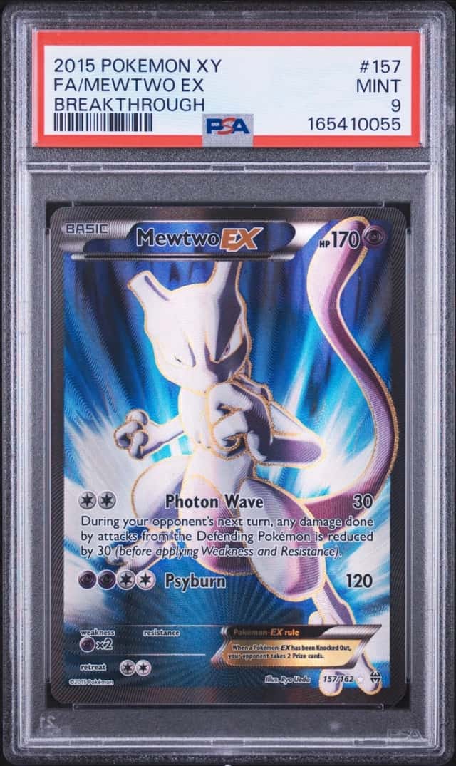 2015 POKEMON XY BREAKTHROUGH #157 FULL ART/MEWTWO EX PSA 9