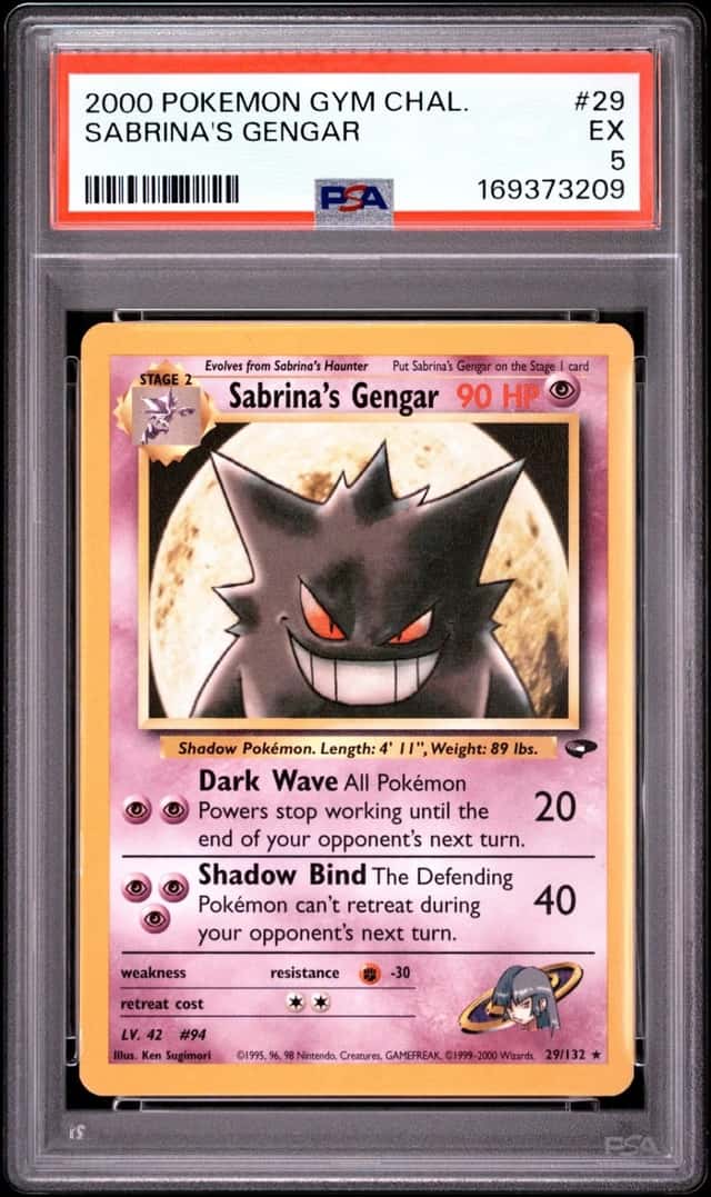 2000 POKEMON GYM CHALLENGE #29 SABRINA'S GENGAR PSA 5