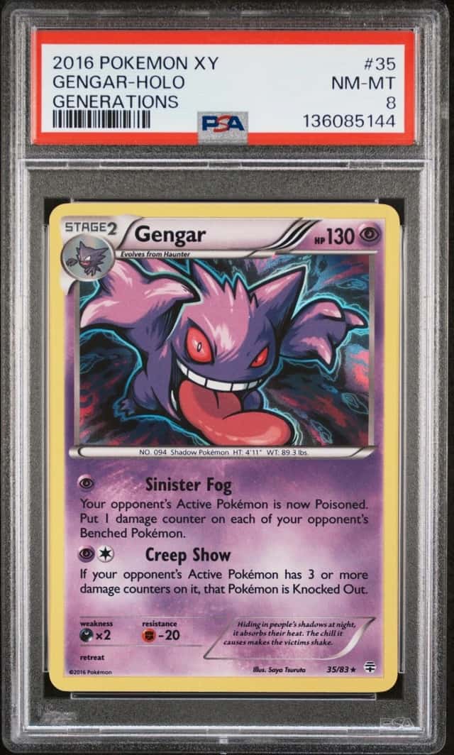 2016 POKEMON XY GENERATIONS #35 GENGAR-HOLO PSA 8