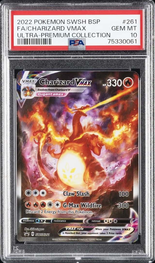 2022 POKEMON SWSH ULTRA-PREMIUM COLLECTION #261 FULL ART/CHARIZARD VMAX PSA 10