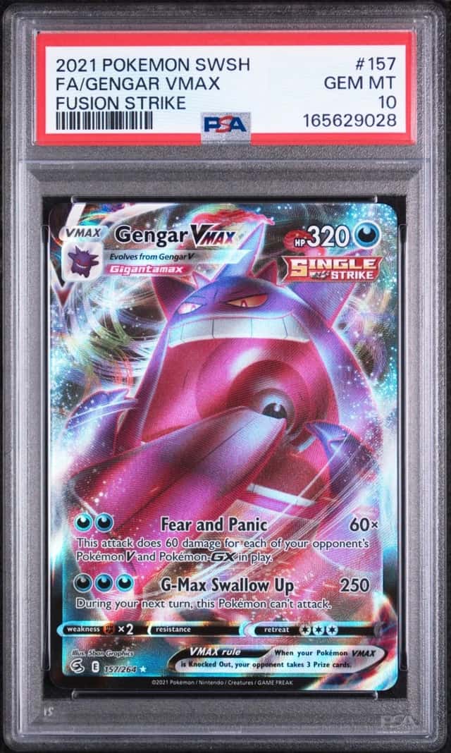 2021 POKEMON SWORD & SHIELD FUSION STRIKE #157 FULL ART/GENGAR VMAX PSA 10