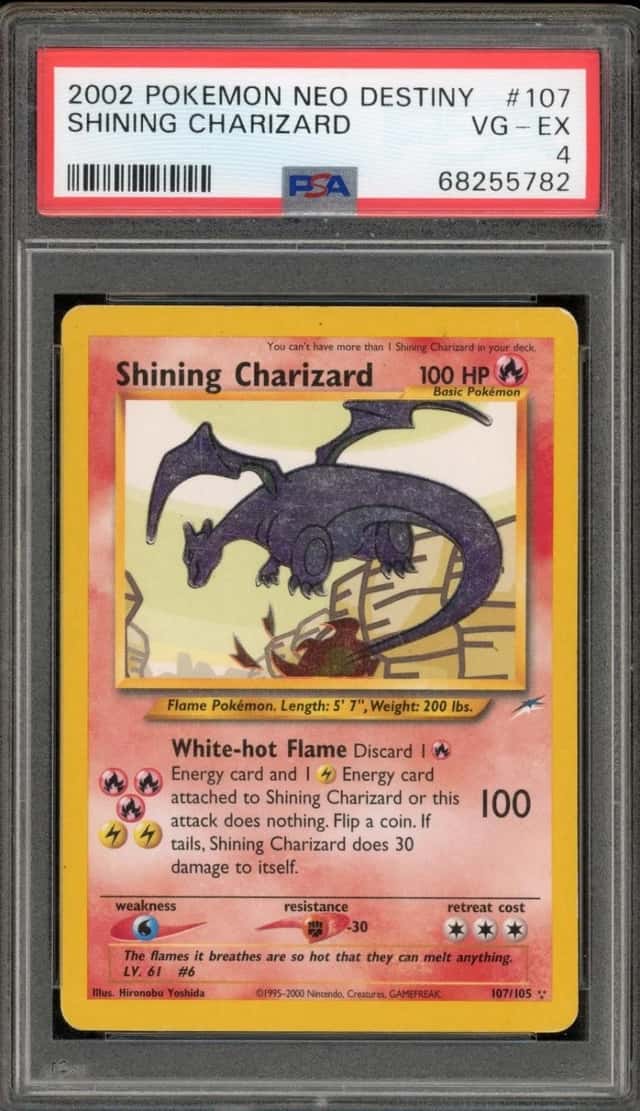 Pokemon Shining Charizard Neo Destiny Unlimited 107/105 PSA 4