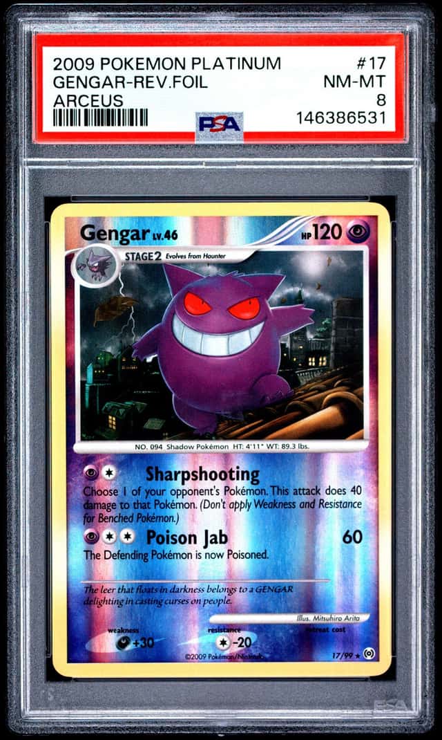 Pokemon Gengar Reverse Holo Arceus 17 PSA 8