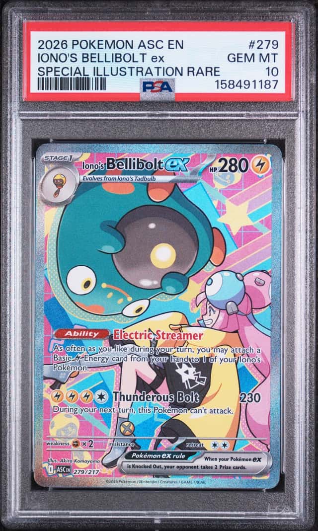 PSA 10 2026 POKEMON ASC SPECIAL ILLUSTRATION RARE #279 IONO'S BELLIBOLT EX