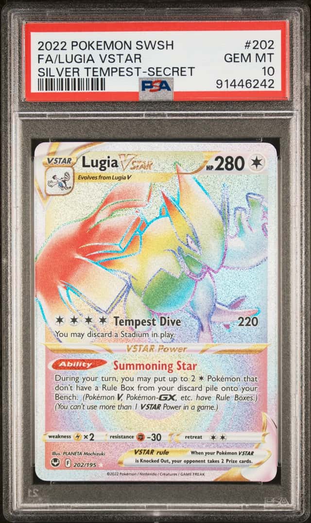 Pokemon TCG Lugia VSTAR Silver Tempest Secret Rare Full Art Holo PSA 10